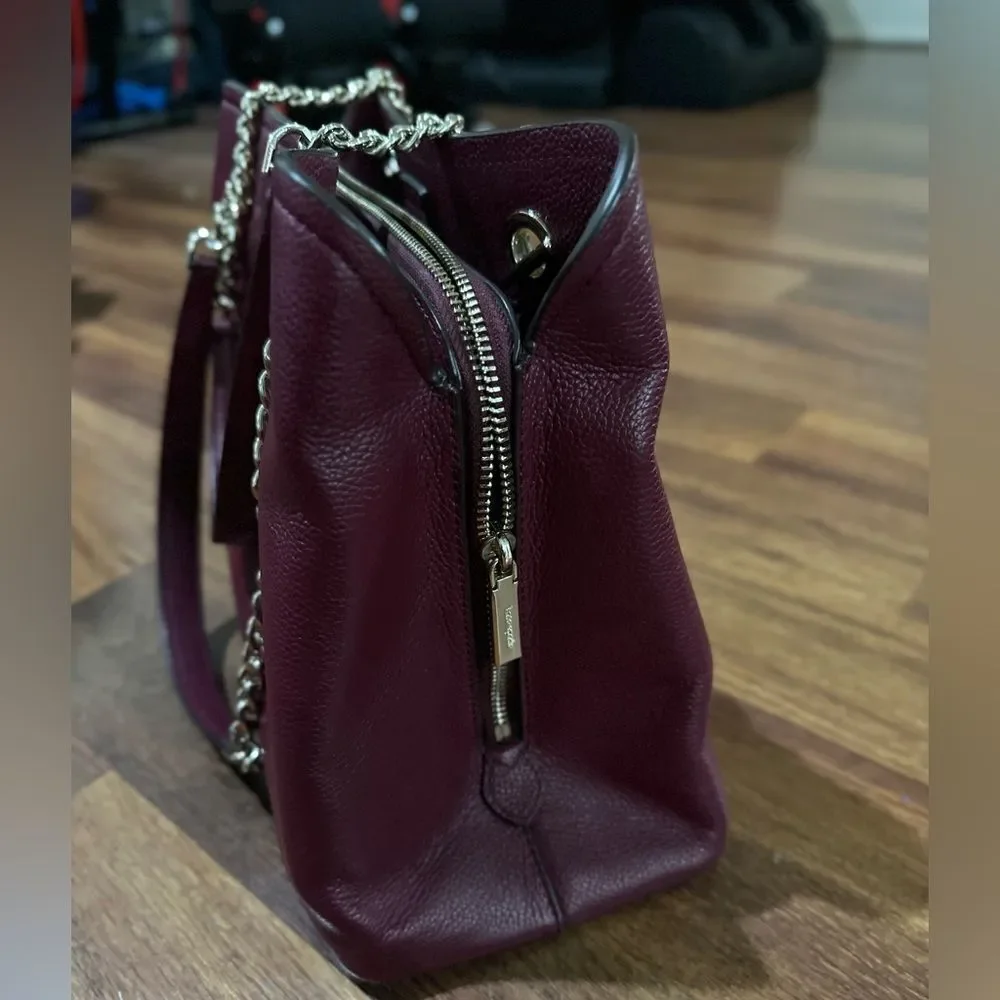 Kate Spade New York Jordyn Medium Chain Handle Tote Shoulder Bag Burgundy